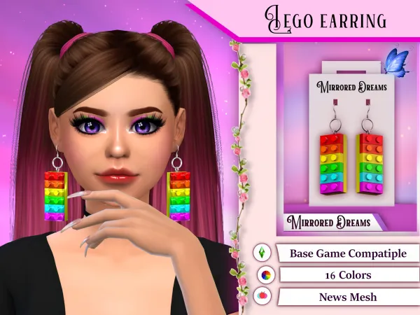 Alpha LEGO EARRING - The Sims 4 Custom Content