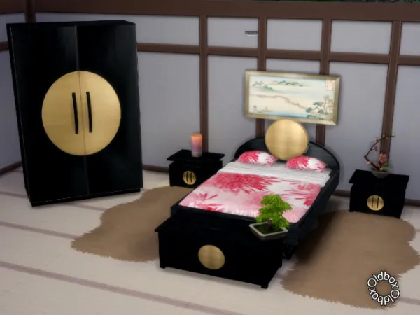 Alpha Schlafzimmer Japano - The Sims 4 Custom Content