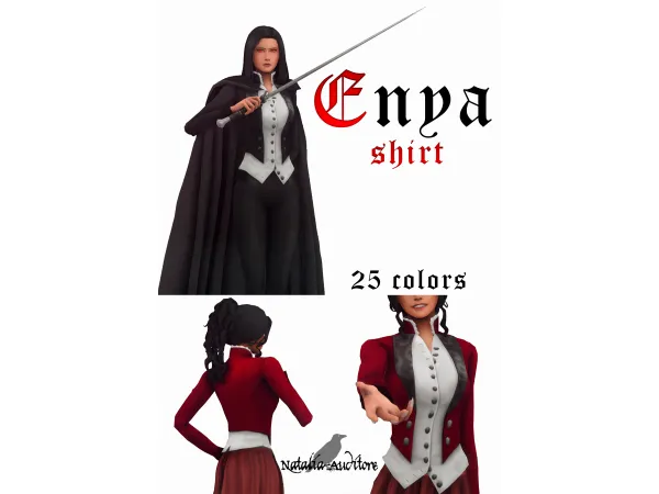 Maxis Match Enya shirt Auditore by Natalia - The Sims 4 Custom Content