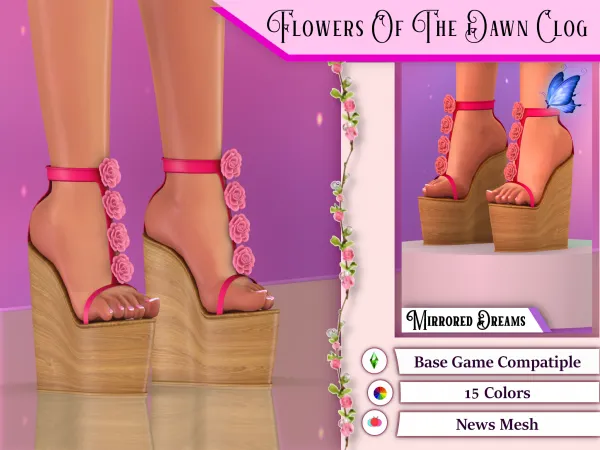 Alpha Flowers Of The Dawn Clog (NOW FREE) - The Sims 4 Custom Content