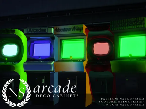 Mix Arcade Deco Cabinets (Lights) by networksims - The Sims 4 Custom Content