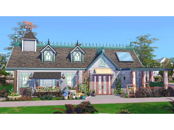 Maxis Match Oak Alcove Newcrest [Retail Flower Shop] No by ynn016 - The Sims 4 Custom Content
