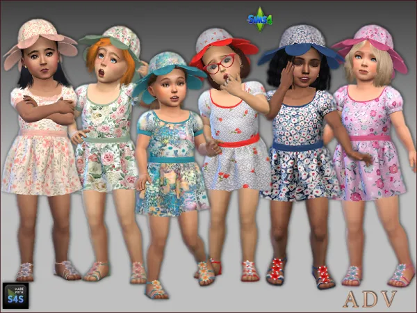 Maxis Match DRESSES HATS AND SHOES FOR TODDLER GIRLS by simsfinds - The Sims 4 Custom Content