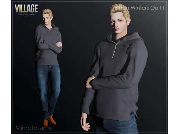 Alpha Resident Evil 8 Village Ethan Winters Outfit sims by Mimoto - The Sims 4 Custom Content