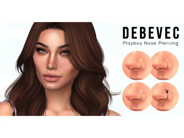 Alpha Playboy Nose Piercing - The Sims 4 Custom Content