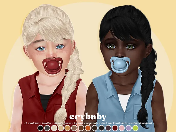 Alpha crybaby rain hair (nightcrawler) toddler f - The Sims 4 Custom Content