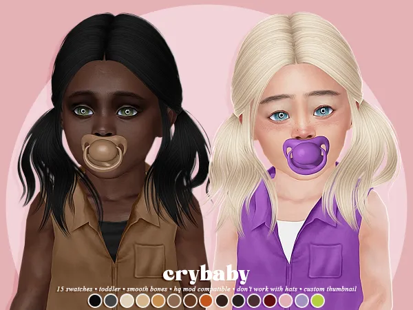 Alpha crybaby comet hair (nightcrawler) toddler f - The Sims 4 Custom Content