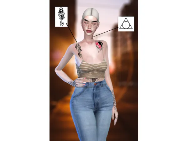 Mix PATYSIMS_ HARRY POTTER TATTOOS - The Sims 4 Custom Content