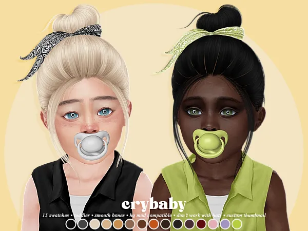 Alpha crybaby sweet lust hair headband (nightcrawler) toddler f - The Sims 4 Custom Content