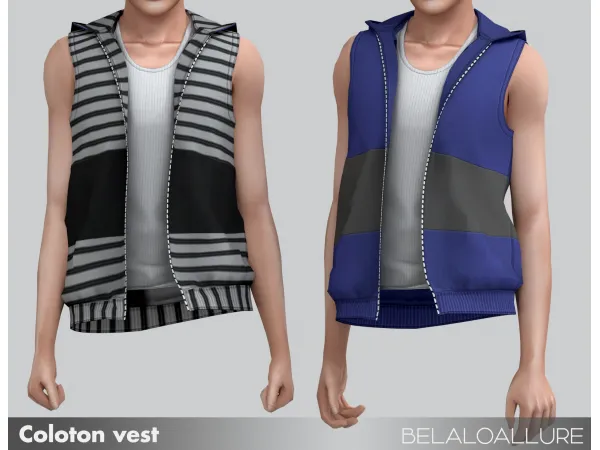 Alpha Belaloallure colton vest - The Sims 4 Custom Content