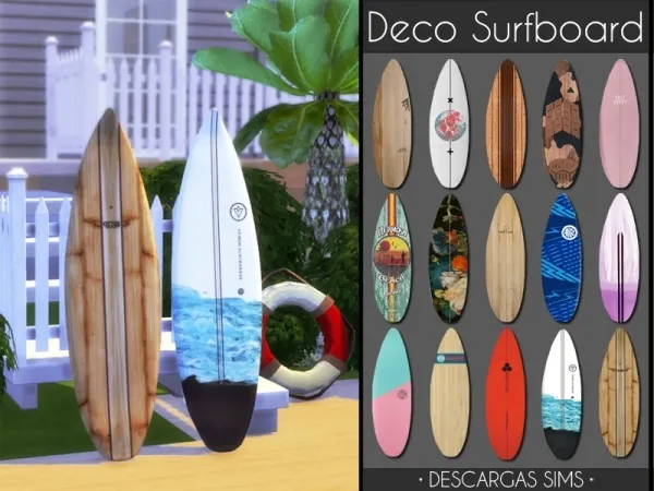 Maxis Match Deco Surfboard - The Sims 4 Custom Content