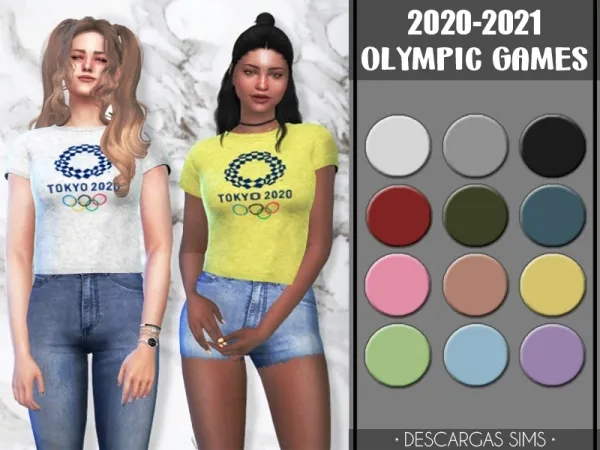 Maxis Match 2020 2021 Olympic Games T Shirts - The Sims 4 Custom Content
