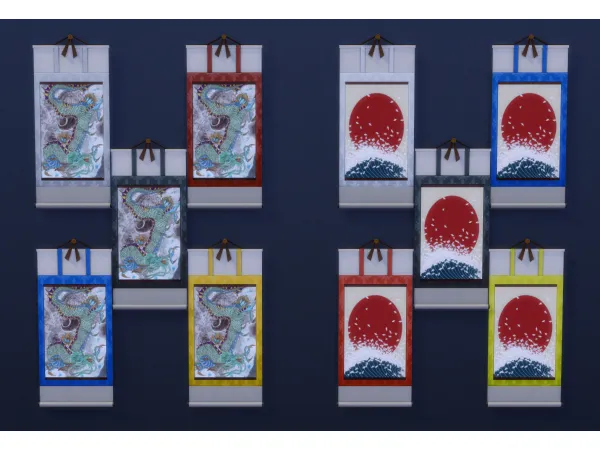 Japanese Inspired Scroll Art