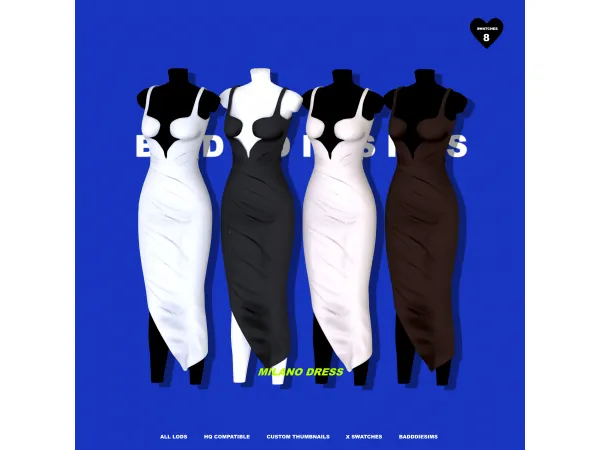 Alpha MILANO DRESS by simsfinds - The Sims 4 Custom Content