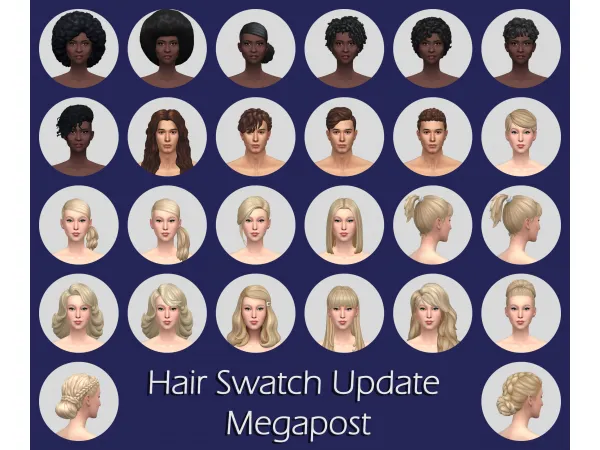 Maxis Match Hair Swatch Update Megapost creamforbreakfast by ice - The Sims 4 Custom Content