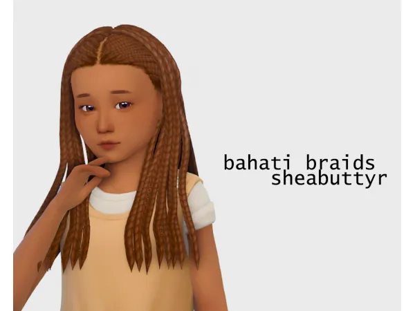 Maxis Match conversion of sheabuttyrs bahati braids v1 for kids - The Sims 4 Custom Content