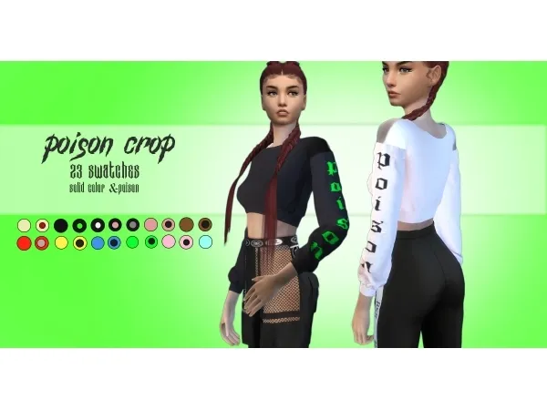 Alpha Poison Crop Long Sleeve - The Sims 4 Custom Content