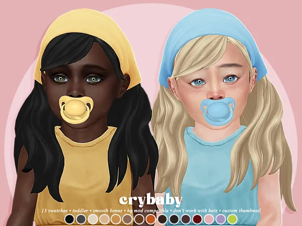 Maxis Match crybaby lillith hair bandana (simancholy) toddler f - The Sims 4 Custom Content