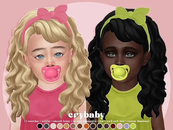 Maxis Match crybaby jesse hair headbow (simancholy) toddler f by crybaby - The Sims 4 Custom Content