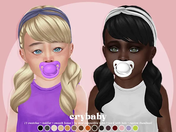 Maxis Match crybaby jennifer hair headband (simancholy) toddler f by crybaby - The Sims 4 Custom Content