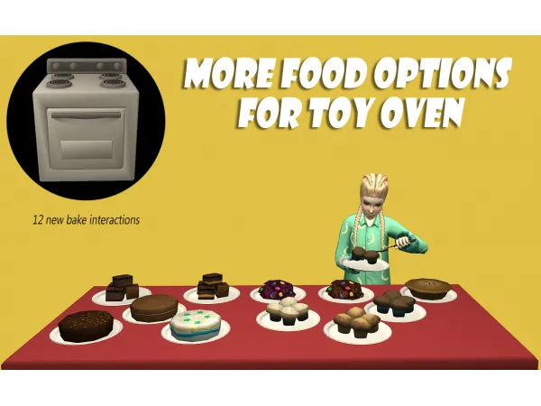 MORE FOOD OPTIONS FOR TOY OVEN - The Sims 2 Custom Content