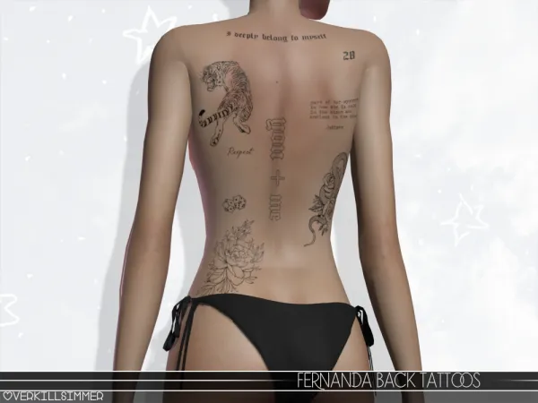 Mix Fernanda back tattoos - The Sims 4 Custom Content
