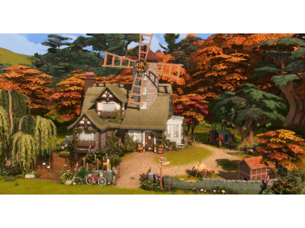 Maxis Match 4 Olde Mill Lane Cottage Living No by sherbetpixels - The Sims 4 Custom Content
