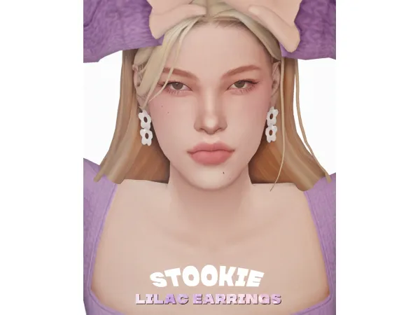 Mix STOOKIE lilac earrings - The Sims 4 Custom Content