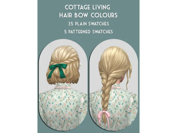 Maxis Match Cottage Living Hair Bow Colours creamforbreakfast by ice - The Sims 4 Custom Content