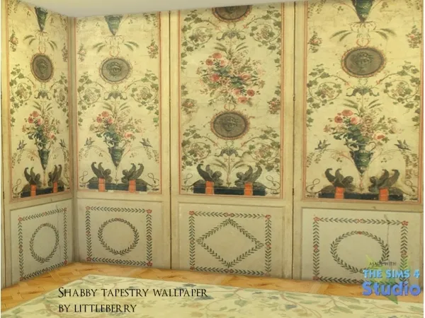 Maxis Match Shabby Tapestry Wallpaper - The Sims 4 Custom Content