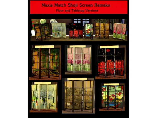 Alpha Asian Maxis Match Shoji Screens - The Sims 4 Custom Content