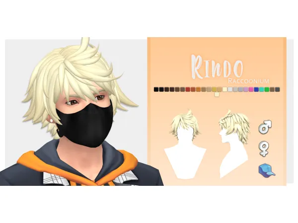 Maxis Match Rindo hair by Raccoonium - The Sims 4 Custom Content