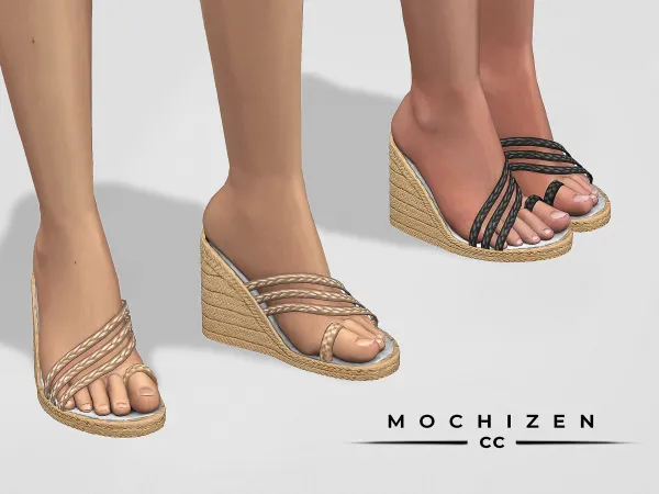 Mix Mochizen Wedge Sandals Vers B by mochizen-cc - The Sims 4 Custom Content