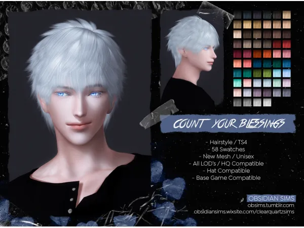 Alpha COUNT YOUR BLESSINGS HAIRSTYLE New mesh by OBSIDIAN SIMS - The Sims 4 Custom Content