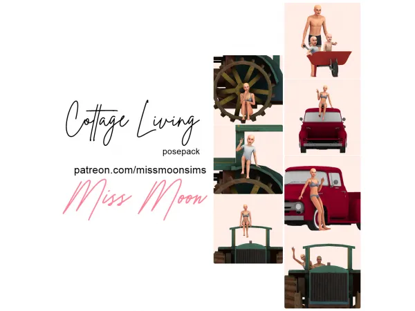 Alpha Cottage Living posepack - The Sims 4 Custom Content
