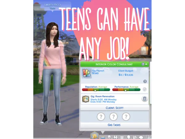 Maxis Match Adult Jobs For Teens by sparklymari - The Sims 4 Custom Content