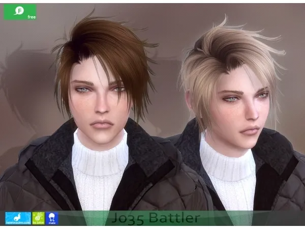 Alpha Hairstyle Newsea J035 Battler - The Sims 4 Custom Content