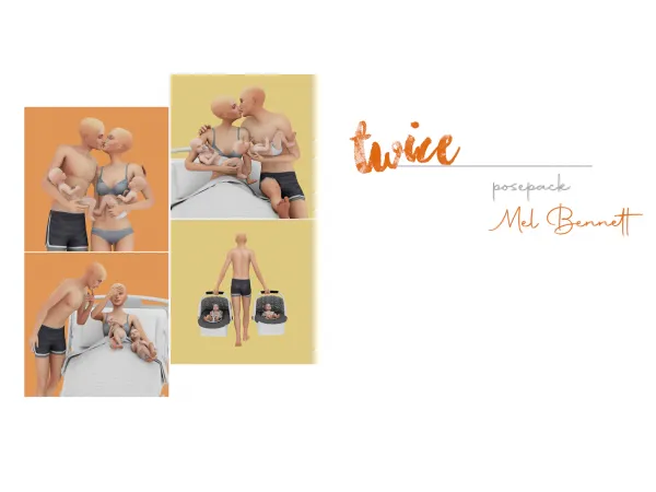 Maxis Match Twice Posepack by melbennett - The Sims 4 Custom Content
