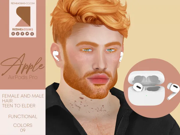 Alpha APPLE AIR PODS PRO - The Sims 4 Custom Content