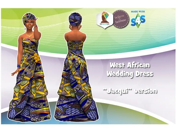 Alpha TheAfricanSims West African Wedding Dress by simsfinds - The Sims 4 Custom Content