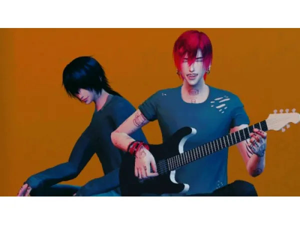 Mix Guitar N2 poses - The Sims 4 Custom Content