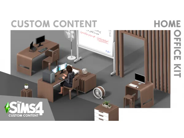 Mix Home Office Kit [Custom Content Kit] - The Sims 4 Custom Content