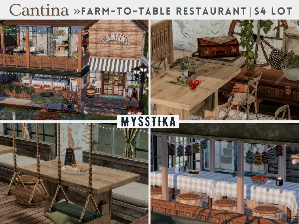 Cantina - Farm-to-table Restaurant by Mysstika - Sims 4 Lot