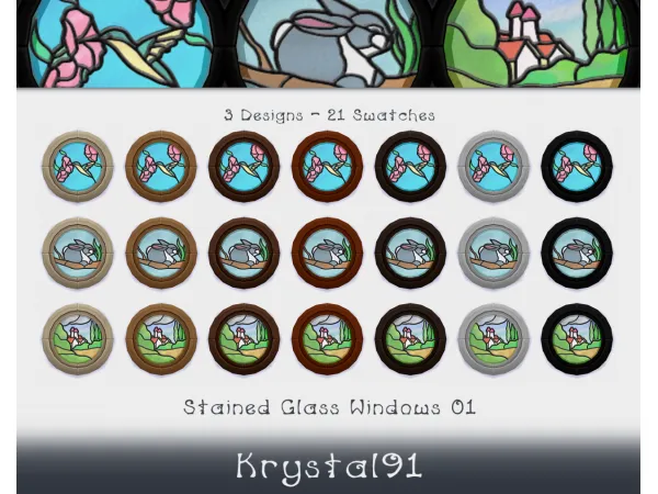 Maxis Match Stained Glass Windows 01 - The Sims 4 Custom Content