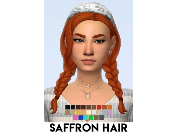 Maxis Match SAFFRON HAIR by VIKAI by ImVikai - The Sims 4 Custom Content