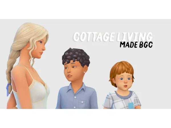Maxis Match cottage living hairs made bgc - The Sims 4 Custom Content