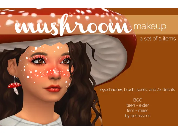 Maxis Match Mushroom Makeup Set by simsfinds - The Sims 4 Custom Content