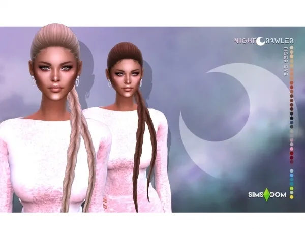 Alpha bergdorf x nightcrawler collab tiger eye hair - The Sims 4 Custom Content