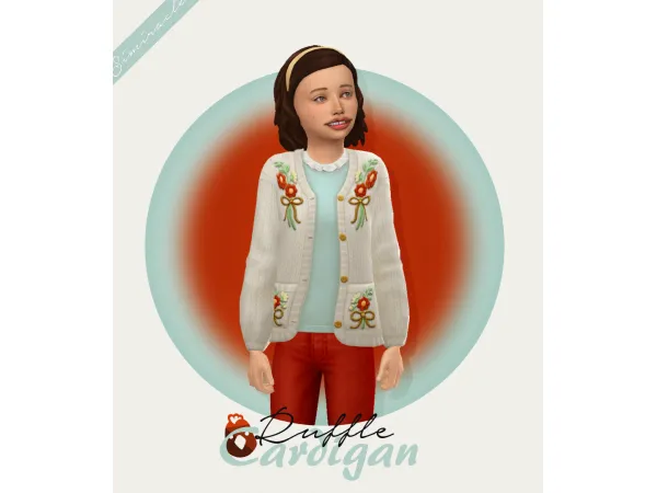 Maxis Match Ruffle Cardigan Kids Version - The Sims 4 Custom Content