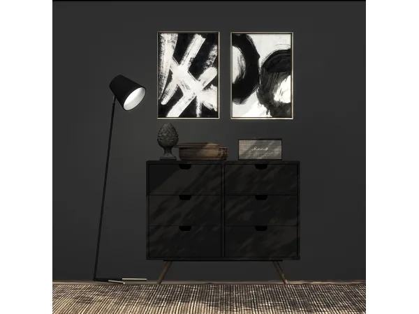 Alpha Emmy Floor Lamp Brooklyn Dresser - The Sims 4 Custom Content